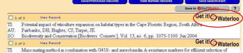 Find an article in a database and click on the Get It! button