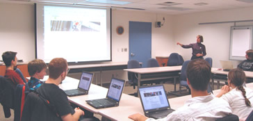 Librarian teaching a class